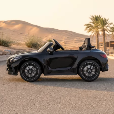 Двомісний дитячий електромобіль Mercedes-AMG GT R Roadster M 6315EBLRS-2 чорний, 2 мотори по 320W, EVA, екошкіра, Bluetooth, MP3, автофарбування Двомісний дитячий електромобіль Mercedes-AMG GT R Roadster M 6315EBLRS-2 чорний, 2 мотори по 320W, EVA, екошкіра, Bluetooth, MP3, автофарбування