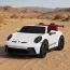 Двухместный детский электромобиль Porsche 911 GT3 RS M 6111(MP4)EBLR-1, 2 мотора по 320W, MP4, Bluetooth, EVA, кожа, белый