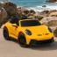 Двухместный детский электромобиль Porsche 911 GT3 RS M 6111AL-6, 2 мотора по 320W, надувные резиновые колеса, кожа, MP3, Bluetooth, желтый