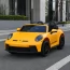 Двухместный детский электромобиль Porsche 911 GT3 RS M 6111EBLR-6, 2 мотора по 320W, EVA колеса, экокожа, MP3, Bluetooth, желтый