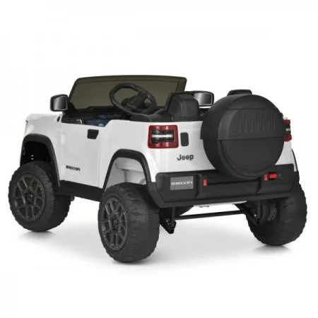 Детский электромобиль Джип Jeep Recon JJ2500EBLR-1 двухместный, 4 мотора по 25W, EVA, кожа, MP3, USB, Bluetooth, белый