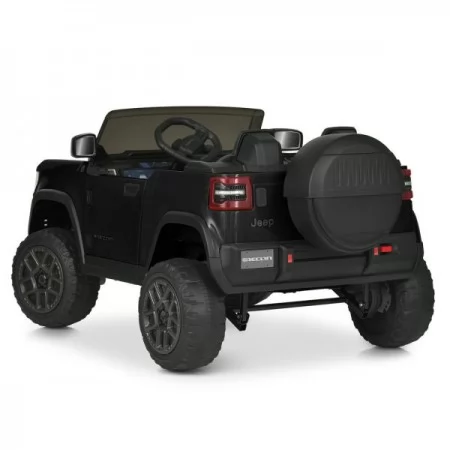 Детский электромобиль Джип Jeep Recon JJ2500EBLR-2 двухместный, 4 мотора по 25W, EVA, кожа, MP3, USB, Bluetooth, черный Детский электромобиль Джип Jeep Recon JJ2500EBLR-2 двухместный, 4 мотора по 25W, EVA, кожа, MP3, USB, Bluetooth, черный