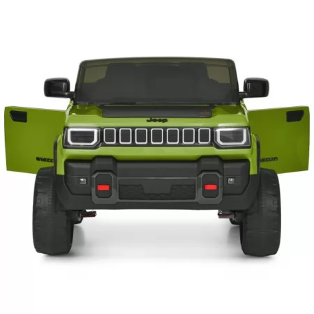 Детский электромобиль Джип Jeep Recon JJ2500EBLR-5 двухместный, 4 мотора по 25W, EVA, кожа, MP3, USB, Bluetooth, зеленый