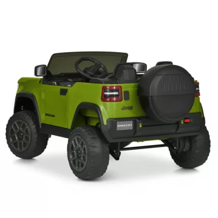 Детский электромобиль Джип Jeep Recon JJ2500EBLR-5 двухместный, 4 мотора по 25W, EVA, кожа, MP3, USB, Bluetooth, зеленый