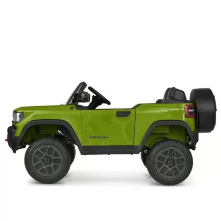 Детский электромобиль Джип Jeep Recon JJ2500EBLR-5 двухместный, 4 мотора по 25W, EVA, кожа, MP3, USB, Bluetooth, зеленый