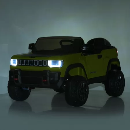 Детский электромобиль Джип Jeep Recon JJ2500EBLR-5 двухместный, 4 мотора по 25W, EVA, кожа, MP3, USB, Bluetooth, зеленый