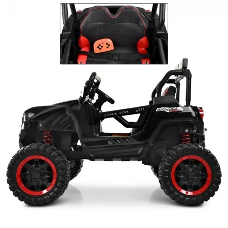 Детский электромобиль Джип Bambi M 3804 EBLR-2-3 Багги красно-черный, 4 мотора по 45W, EVA, кожа, MP3, USB, SD