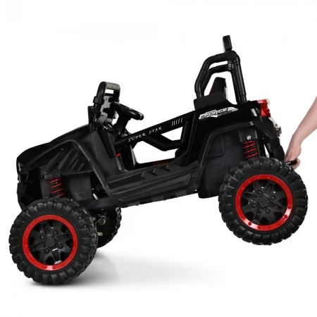 Детский электромобиль Джип Bambi M 3804 EBLR-2-3 Багги красно-черный, 4 мотора по 45W, EVA, кожа, MP3, USB, SD