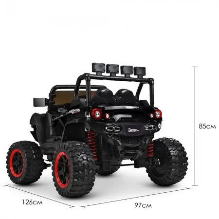 Детский электромобиль Джип Bambi M 3804 EBLR-2-3 Багги красно-черный, 4 мотора по 45W, EVA, кожа, MP3, USB, SD