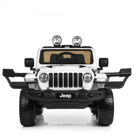 Детский электромобиль Jeep Wrangler Rubicon белый с музыкой и Bluetooth