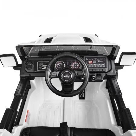 Детский электромобиль Jeep Wrangler Rubicon белый с музыкой и Bluetooth