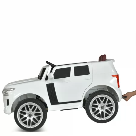 Дитячий електромобіль Джип Nissan Bambi M 4837 EBLR-1 білий, 4 мотори по 25W, EVA, сидіння з екошкіри, MP3, USB Дитячий електромобіль Джип Nissan Bambi M 4837 EBLR-1 білий, 4 мотори по 25W, EVA, сидіння з екошкіри, MP3, USB