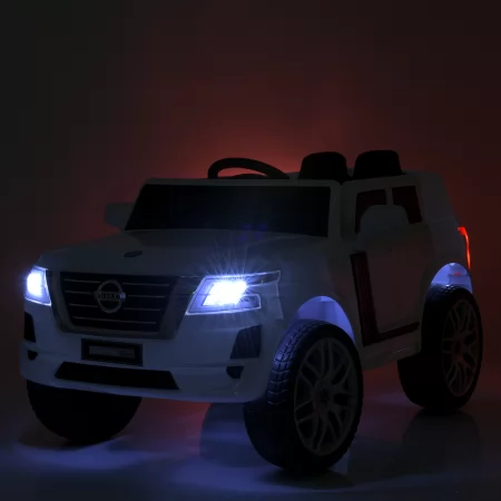 Дитячий електромобіль Джип Nissan Bambi M 4837 EBLR-1 білий, 4 мотори по 25W, EVA, сидіння з екошкіри, MP3, USB Дитячий електромобіль Джип Nissan Bambi M 4837 EBLR-1 білий, 4 мотори по 25W, EVA, сидіння з екошкіри, MP3, USB