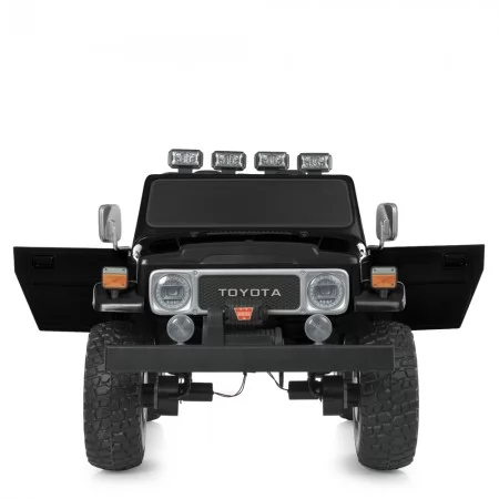 Дитячий електромобіль Джип Toyota Land Cruiser FJ40 Bambi M 4968 EBLR-2 двомісний чорний, 4 мотори по 80W, EVA, шкіра, USB, Bluetooth, світло