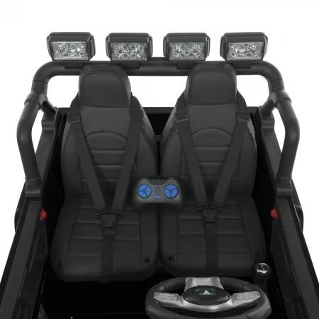 Дитячий електромобіль Джип Toyota Land Cruiser FJ40 Bambi M 4968 EBLR-2 двомісний чорний, 4 мотори по 80W, EVA, шкіра, USB, Bluetooth, світло