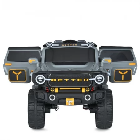 Детский электромобиль Джип Bambi M 5821 EBLR-11 Jeep, 4 мотора по 45W, EVA, кожа, Bluetooth, MP3, серый