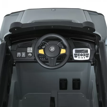 Детский электромобиль Джип Bambi M 5821 EBLR-11 Jeep, 4 мотора по 45W, EVA, кожа, Bluetooth, MP3, серый
