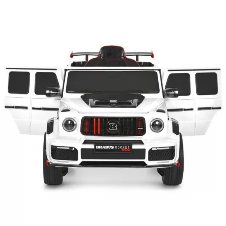 Дитячий електромобіль Джип Mercedes-AMG G 63 Brabus Rocket 900 M 6257EBLR-1 білий, Гелендваген, 4 мотори по 35W, EVA, екошкіра, MP3, Bluetooth