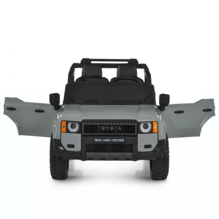 Дитячий електромобіль Джип Toyota Land Cruiser M 6280EBLR-11 двомісний, 2 мотори по 45W, MP3/USB/TF, Bluetooth, EVA, шкіра, сірий