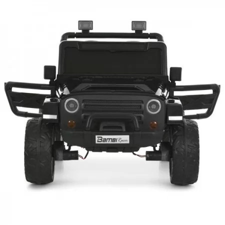 Детский электромобиль Джип Jeep Wrangler M 6287EBLR-2 двухместный черный, 4 мотора по 45W, EVA, кожа, Bluetooth