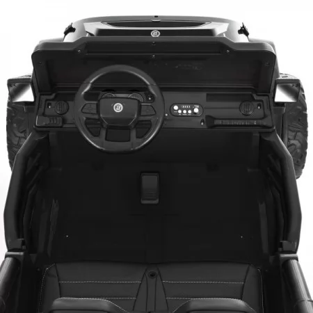 Детский электромобиль Джип Jeep Wrangler M 6287EBLR-2 двухместный черный, 4 мотора по 45W, EVA, кожа, Bluetooth