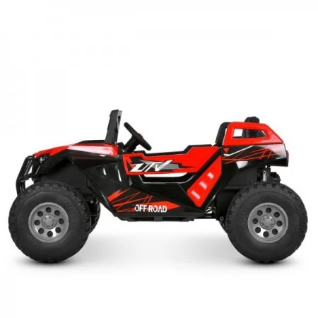 Джип M 6291EBLR-3(24V) (1шт) 2,4G, 4мотори35W, 2акум12V7AH, MP3, USB, BLUETOOTH, EVA, TF, шкіра, свет, музыка, червоний