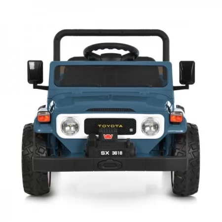 Детский электромобиль Джип Toyota Land Cruiser Pickup M 6308EBLR-4 синий, 2 мотора по 35W, EVA, кожа, Bluetooth, MP3