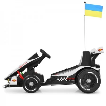 Электрокарта M 6322EBLR-1 на радиоуправлении 2,4G, 2моторы150W, 1акум24V14AH, EVA, музыка, свет, кожа, белый