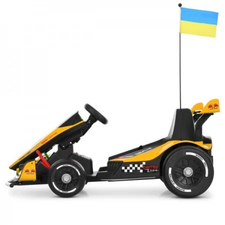 Электрокарта M 6322EBLR-6 на радиоуправлении 2,4G, 2моторы150W, 1акум24V14AH, EVA, музыка, свет, кожа, желтый
