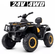 Квадроцикл M 4868EL-2-6 24V 1шт 1аккум24V7AH, 4мотора45W, муз, свет, кожа, EVA, черно-желтый