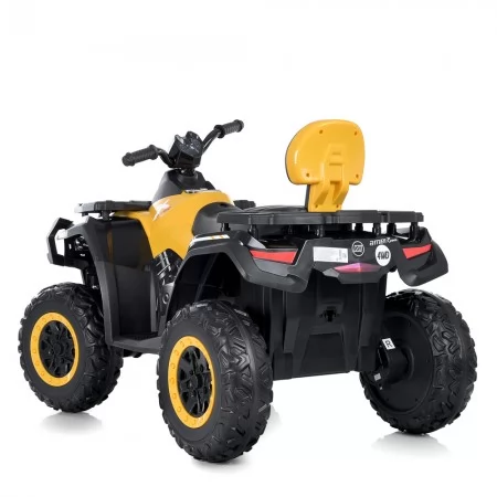 Квадроцикл M 4868EL-2-6 24V 1шт 1аккум24V7AH, 4мотора45W, муз, свет, кожа, EVA, черно-желтый