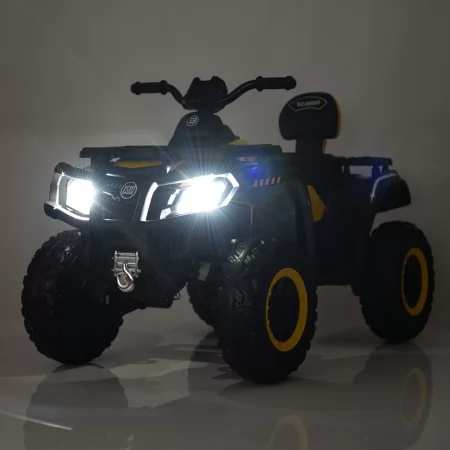 Квадроцикл M 4868EL-2-6 24V 1шт 1аккум24V7AH, 4мотора45W, муз, свет, кожа, EVA, черно-желтый
