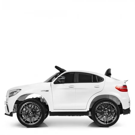 Дитячий електромобіль Джип Mercedes-Benz GLC 63S AMG Bambi M 4140EBLR-1 білий, 4 мотори по 30W, EVA, шкіра, USB, TF