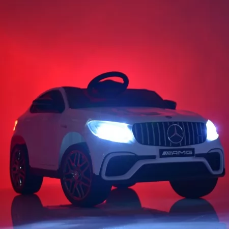 Дитячий електромобіль Джип Mercedes-Benz GLC 63S AMG Bambi M 4140EBLR-1 білий, 4 мотори по 30W, EVA, шкіра, USB, TF