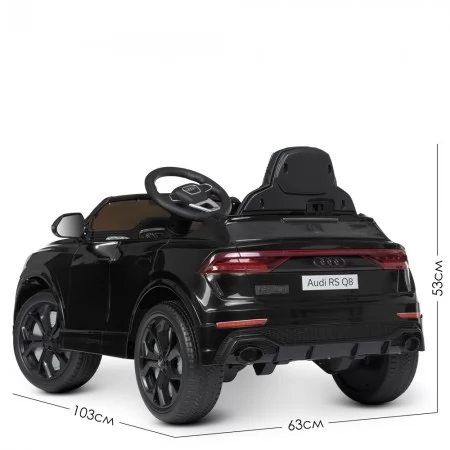 Дитячий електромобіль Джип Audi RS Q8 Bambi M 4569 EBLR-2 чорний, 2 мотори по 35W, EVA, шкіра, MP3, USB, Bluetooth