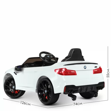 Дитячий електромобіль BMW M5 Bambi M 4791EBLR-1 білий, 2 мотори по 35W, EVA, шкіра, MP3, USB, Bluetooth