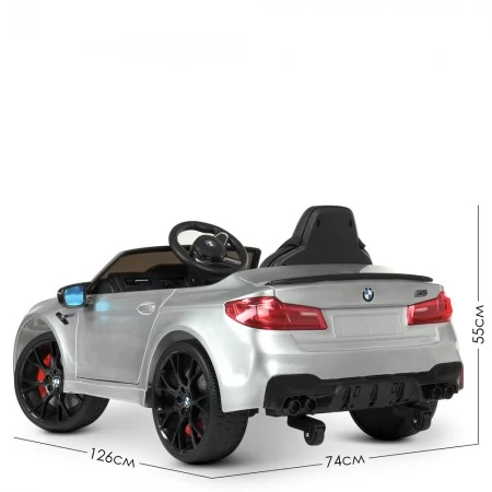 Дитячий електромобіль BMW M5 Bambi M 4791EBLRS-11 сірий, автофарбування, 2 мотори по 35W, EVA, шкіра, MP3, USB, Bluetooth Дитячий електромобіль BMW M5 Bambi M 4791EBLRS-11 сірий, автофарбування, 2 мотори по 35W, EVA, шкіра, MP3, USB, Bluetooth