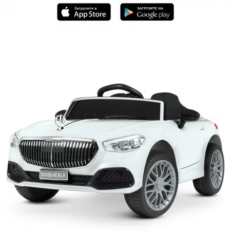 Детский электромобиль Mercedes Bambi M 4864 EBLR-1, белый, 2 мотора по 35W, MP3, USB, EVA, кожаное сиденье Детский электромобиль Mercedes Bambi M 4864 EBLR-1, белый, 2 мотора по 35W, MP3, USB, EVA, кожаное сиденье