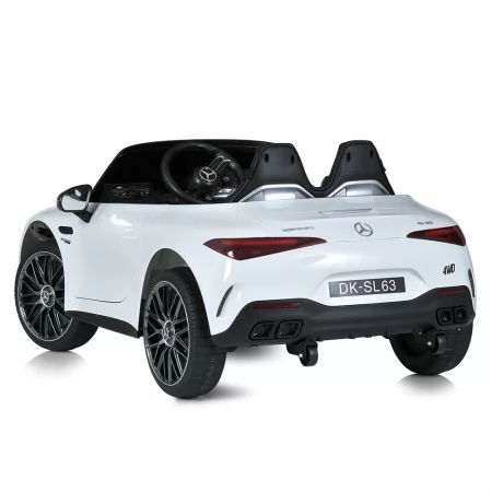 Детский электромобиль Mercedes-AMG SL 63 Roadster Bambi M 5098EBLR-1 двухместный, 4 мотора по 35W, EVA, кожа, MP3, USB, Bluetooth, белый