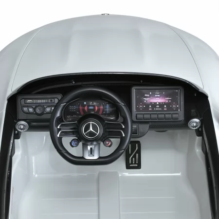 Детский электромобиль Mercedes-AMG SL 63 Roadster Bambi M 5098EBLR-1 двухместный, 4 мотора по 35W, EVA, кожа, MP3, USB, Bluetooth, белый