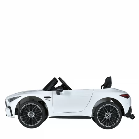 Детский электромобиль Mercedes-AMG SL 63 Roadster Bambi M 5098EBLR-1 двухместный, 4 мотора по 35W, EVA, кожа, MP3, USB, Bluetooth, белый