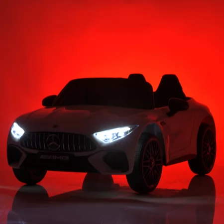 Детский электромобиль Mercedes-AMG SL 63 Roadster Bambi M 5098EBLR-1 двухместный, 4 мотора по 35W, EVA, кожа, MP3, USB, Bluetooth, белый