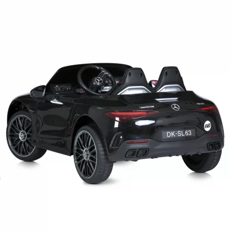 Детский электромобиль Mercedes-AMG SL 63 Roadster Bambi M 5098EBLRS-2 двухместный, 4 мотора по 35W, EVA, кожа, MP3, USB, Bluetooth, автопокраска, черный