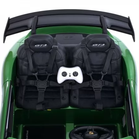Детский электромобиль Porsche 911 GT3 RS M 6111EBLRS-5 двухместный, 2 мотора по 320W, EVA, экокожа, Bluetooth, MP3, зеленый? автопокраска