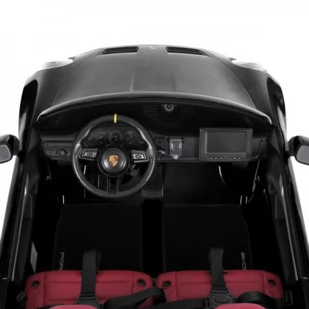 Детский электромобиль Porsche 911 GT3 RS M 6111(MP4)EBLRS-2 черный двухместный, 2 мотора по 320W, MP4, Bluetooth, EVA, кожа, автопокраска