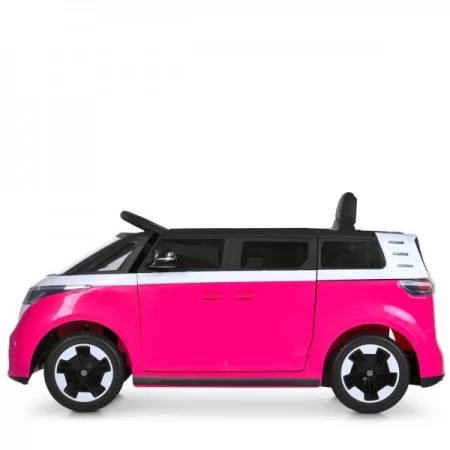 Дитячий електромобіль Volkswagen ID Buzz M 6281EBLR-8, 2 мотори по 35W, EVA, екошкіра, Bluetooth, MP3, USB, рожевий Дитячий електромобіль Volkswagen ID Buzz M 6281EBLR-8, 2 мотори по 35W, EVA, екошкіра, Bluetooth, MP3, USB, рожевий