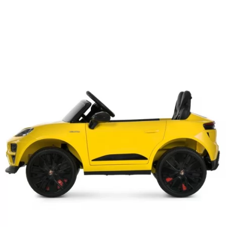 Детский электромобиль Джип Porsche Macan Turbo M 6314EBLR-6 желтый, 2 мотора по 35W, EVA, экокожа, Bluetooth, MP3