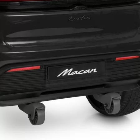 Дитячий електромобіль Porsche Macan Turbo M 6314EBLRS-2, 2 мотори по 35W, EVA, шкіра, Bluetooth, MP3, чорне автофарбування
