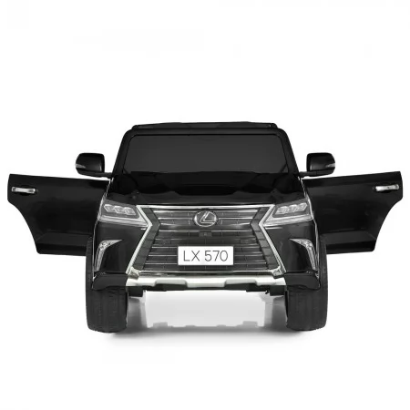 Детский электромобиль Джип Lexus LX 570 M 3906 (MP4) EBLRS-2 двухместный, 4 мотора по 35W, MP4, EVA, кожа, крашеный черный