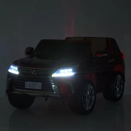 Детский электромобиль Джип Lexus LX 570 M 3906 (MP4) EBLRS-2 двухместный, 4 мотора по 35W, MP4, EVA, кожа, крашеный черный